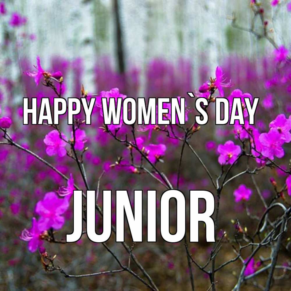 Greetings card с именем, Junior happy women`s day дикие цветы Greetings with text for free download 